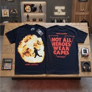 Metro Boomin Not All Heroes Wear Capes 5 Year Anniversary Album Merch T-Shirt M